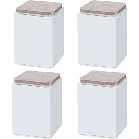 (Bianco 10 cm) 4 pezzi gambe di supporto per mobili, rialzo autoadesivo in acciaio al carbonio, quadrato 6 x 6 cm, per divano, letto, mobile TV, rialzo per mobili, altezza 5 cm/10 cm, nero/bianco/marr