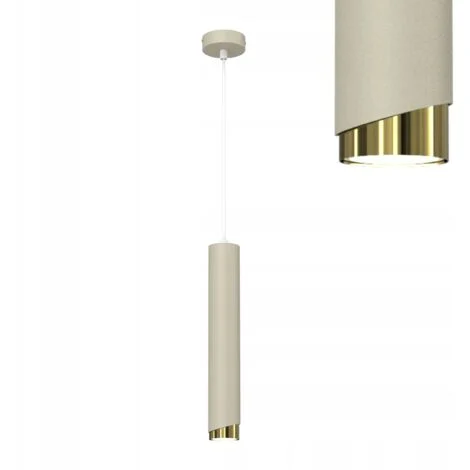 Gratuito. Lampada a sospensione a tubo GU10, ghiacciolo beige oro Bevel, regolabile
