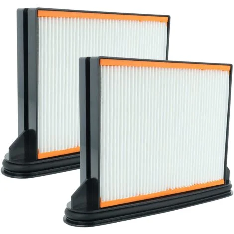 vhbw 2x filtro compatibile con Spit AC1630P, AC1625, AC1600, AC1630PM aspirapolvere - filtro HEPA/a pieghe/a umido nero / bianco / grigio