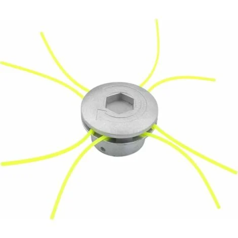 Testina universale per decespugliatore, testina in alluminio con filo, accessorio per decespugliatore con 4 fili per tosaerba, 72 x 44,5 mm