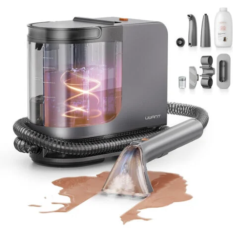 Aspirapolvere a umido e a secco B400 con sistema di vapore e riscaldamento, 18 kPa, pulitore a vapore portatile 2 in 1 per animali domestici, auto, con 4 strumenti di pulizia