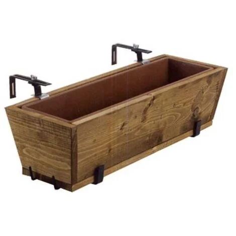 Portavaso da Balcone in Legno con Vaso da 55x22 cm - Buzzi