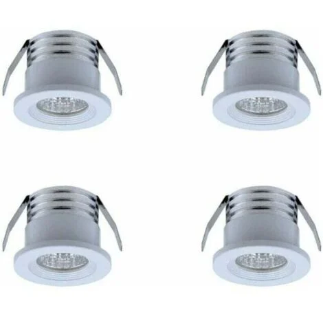 Set di 4 mini faretti LED da incasso, 3 W, bianco caldoBianco