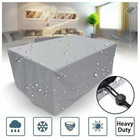 Copertura per mobili da giardino quadrata 210d, 100x100x85cm, copertura impermeabile per mobili da giardino, copertura resistente per tavolo da patio rettangolare