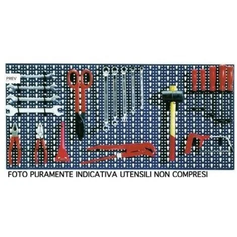 Bizzotto Pannello Porta Attrezzi in Lamiera 98x46cm Azzurro