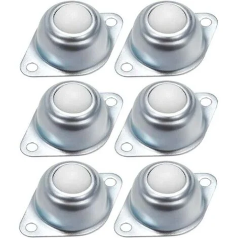 Ruote con Trasferimento a Sfera per Ruote per Mobili Parti di Trasferimento a Sfera con Trasferimento a Rullo Ferro Zincato con Sfere in Nylon per Trasmissione di Mobili per Sedie a Rotelle 6 Pezzi