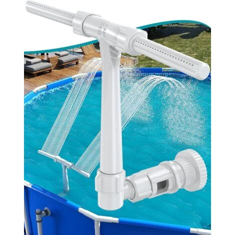 Fontane per piscine fuori terra e fuori terra, irrigatori a cascata a doppio getto regolabili per piscine, fontane per spa da piscina, fontane a spruzzo ad alta pressione per piscine