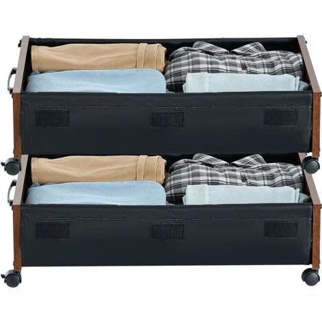 Mophorn Contenitore sottoletto con ruote, 25,6 x 18,1 x 7,1 pollici, organizer sottoletto con serratura per vestiti, scarpe, coperte, confezione da 2