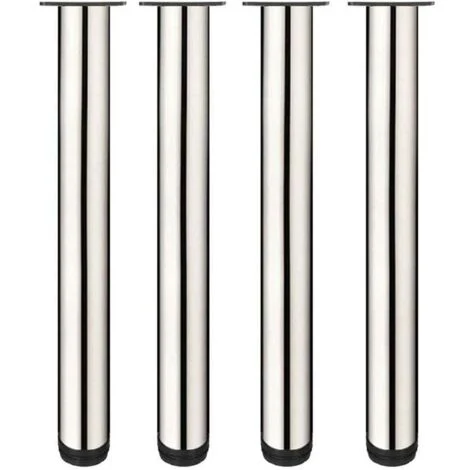 FOREHILL 4x Gambe per mobili regolabili, gambe per tavolo in acciaio inossidabile con viti - 50 cm