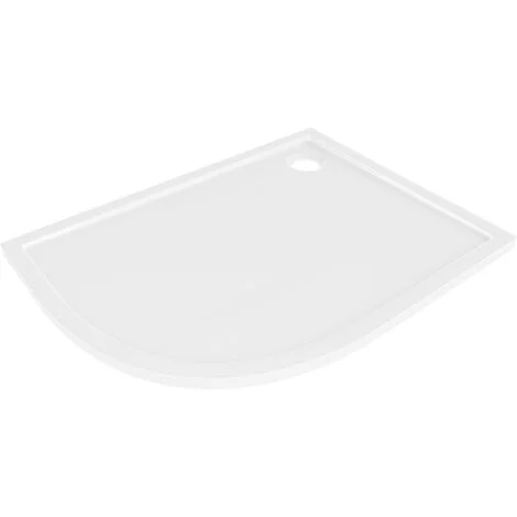 Mexen Flow piatto doccia semicerchio asimmetrico slim destro 100 x 80 cm, bianco lucido - 46Q108010R