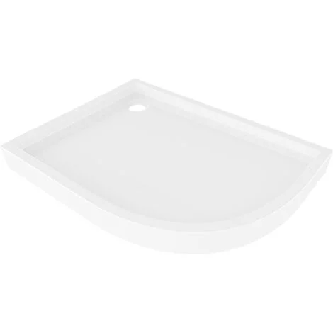 Mexen Flow+ piatto doccia semicircolare asimmetrico sinistro 90 x 80 cm, bianco lucido - 46Q108090LH