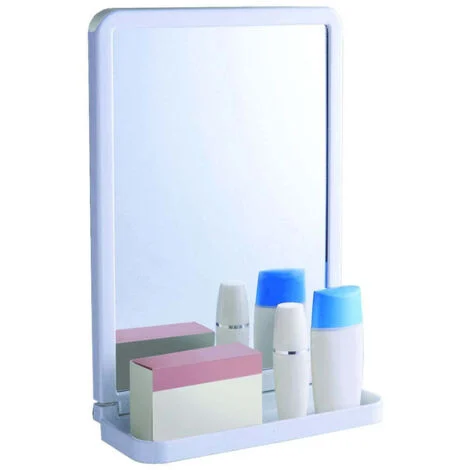 Specchio Bagno Con Mensola In Abs- mm.299x200x87 - colore bianco