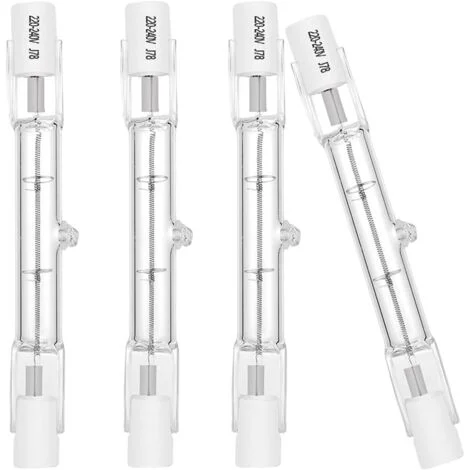 Lampadina alogena R7S 78 mm 120 W 230 V 1600 lm Bianco caldo 2700 K Lampadina tipo T3 J per lavoro, sicurezza, luci da giardino, lampioni (confezione da 4)