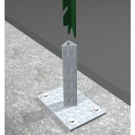 Supporto Zincato per Fissaggio a Terra per Palo a T (30X30X3,5)