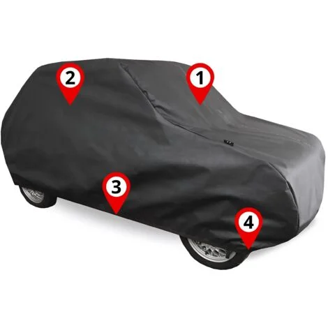 Telo copriauto per Fiat 126p Auto Tarpaulin Maluch Classic Nero