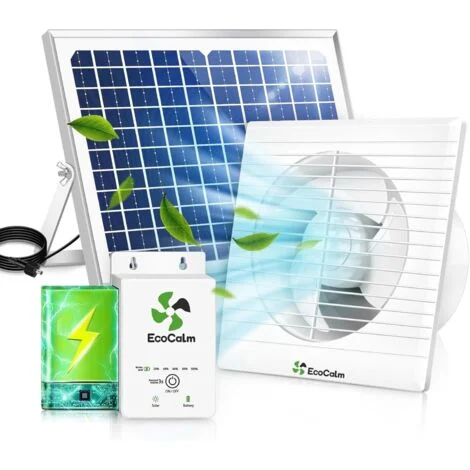 Ventilatore solare per pollai a batteria, ventilatore solare con pannello solare bifacciale da 12 W e connettore per ventola di scarico da 4 pollici con valvola di non ritorno