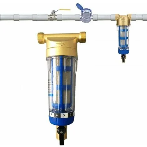 Filtro per sedimenti riutilizzabile - Filtro riutilizzabile - Prefiltro per acqua - Filtro per sedimenti - Prefiltro micron - Accessorio per la purificazione dell'acqua - Per tubo dell'acqua del pozzo