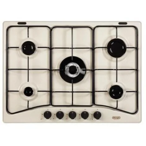 DeLonghi SF 57 ASV Piano Cottura a Gas 5 Zone 1 Bruciatore Tripla Corona 70 cm Sabbia