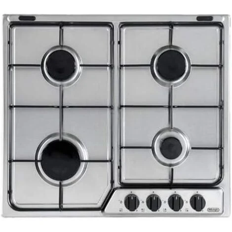 DeLonghi YAF46ASV Piano Cottura a Gas 4 Zone Griglie in piattina smaltata 60 cm Acciaio Inox