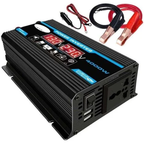 Inverter per auto Ulisem 3000W Trasformatore DC 12V a 220V con caricabatterie universale USB Inverter a onda sinusoidale modificata (Colore: Nero 2200V, Dimensioni: 12VUniversale)