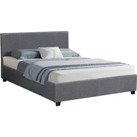 Letto doppio con contenitore "Carla" - 160 x 200 grigio
