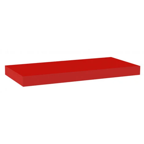 Mensola da Muro, Mensola Tamburata, Scaffale Legno, Mensola da Parete, Rosso, 60x25x3,8 cm - Minerva