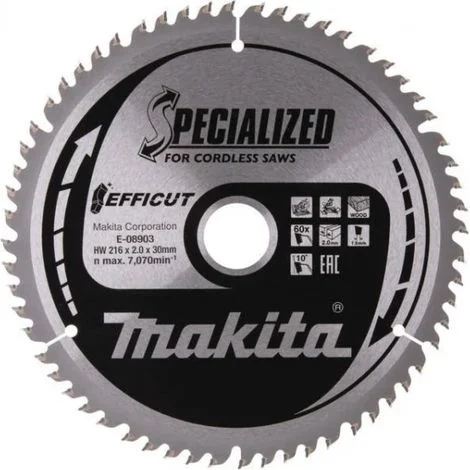 Makita E-08903 Efficut Lama TCT per troncatrici 216x30 mm per legno