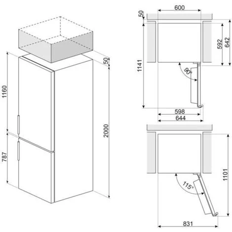 Smeg RC20XNC Frigorifero Combinato A Libera Installazione, No Frost, Classe C, Acciaio Inox