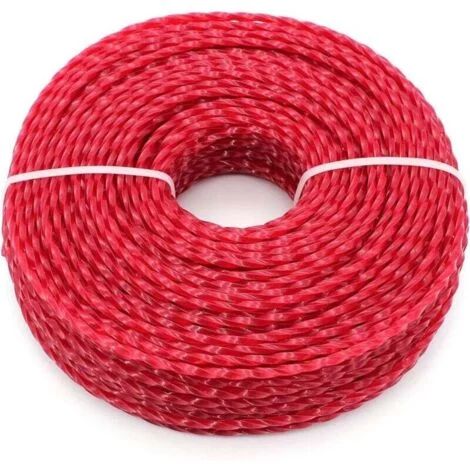 Filo di taglio universale, filo di taglio in nylon da 3 mm, filo di taglio in nylon ad alta resistenza per decespugliatori con testina bombata (intrecciato, 3 mm x 15 m)