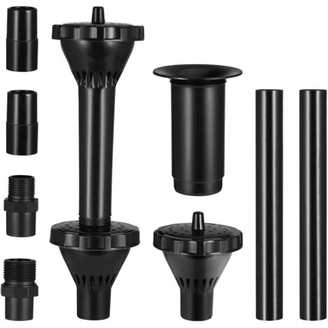 Set di 9 testine di spruzzo per fontane d'acqua, kit di ugelli regolabili per pompa per laghetto, acquario, laghetto, piscina e giardino dell'acquario
