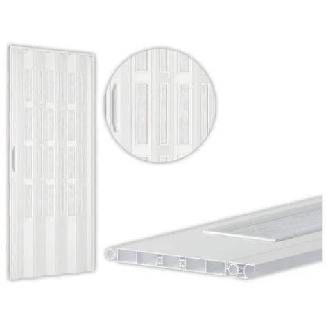 Pannelli PVC bianco H210 cm con inserti vetro per porte a soffietto – interni