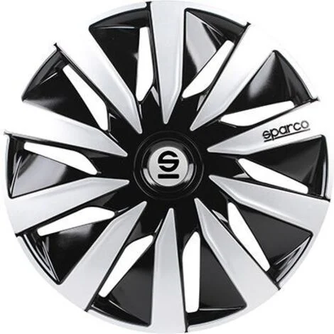 Set 4 copricerchi 14" pollici copriruota auto Lazio SPC1491BKSV nero argento