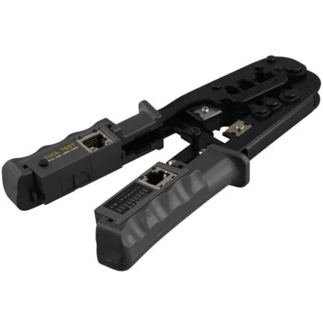 Strumento di crimpatura RJ45, tester per cavi di rete LAN, strumento di taglio per clip metalliche Cat7, Cat6, Cat5, RJ11, RJ12