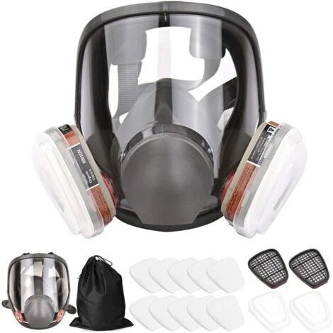 Maschera respiratoria integrale 16 in 1 6800, casco protettivo per verniciatura, vapori organici e polvere, maschera antipolvere, maschera per verniciatura, maschera antigas