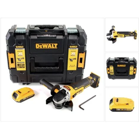 DeWalt DCG 405 18 V 125 mm Smerigliatrice a batteria Brushless in valigetta TStak + 1x Batteria 2,0 Ah - senza caricatore