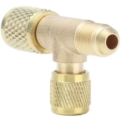 Vtizikl Adaptateur en T de Valve, raccord Rapide en T antirouille SAE 1/4 6,35 mm SAE Connecteur d'accès Rapide pour R22 R12 R134