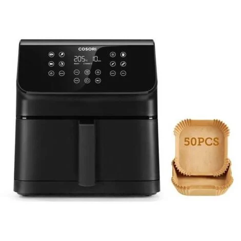 COSORI - Friggitrice ad aria Premium II Chef Edition 6,2 litri nero+ Pack 50 carte