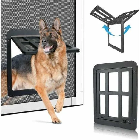 Gattaiola per cani, porta magnetica per animali domestici, gattaiola di facile installazione con zanzariera (34 cm x 44 cm)