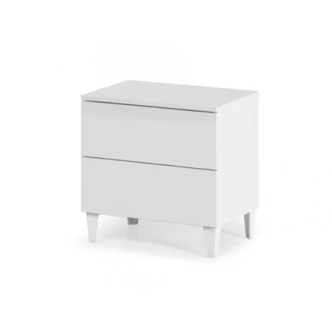 Comodino 50x34x49 cm bianco lucido con 2 cassetti – Catania