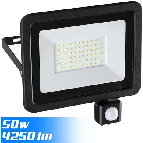 Faro LED 50W Luce Alta Luminosita 4250lm Faretto esterno con Sensore Movimento