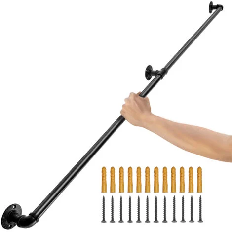 VEVOR Corrimano Scale per Interne Esterni da 2,12 m, Ringhiere a Parete in Acciaio, Corrimano per Scale in Tubi 2 Pezzi, Ringhiera Passamano Montaggio a Parete Capacita 200 kg Corrimano Maniglia