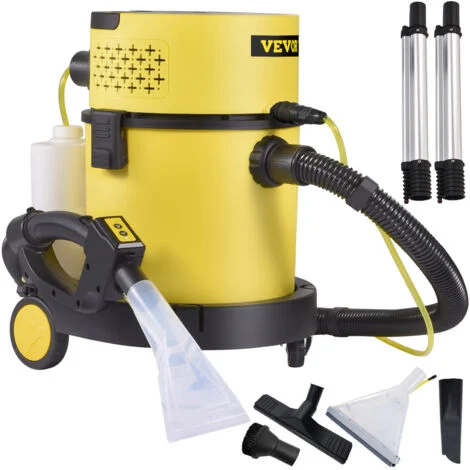 VEVOR Bidone Aspirapolvere con Filo Portatile Umido e Secco a Pressione 1200W Capacita di Cilindro 20L, Aspiracenre a Bidone con Filtro HEPA 17Kpa a Pressione per Cortile Giardino Parco Bidone