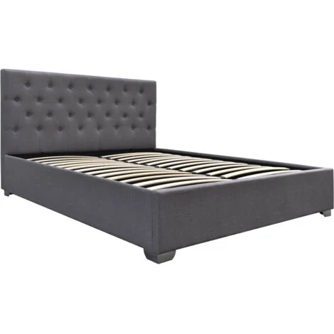 Letto matrimoniale con contenitore "TINO" - 140 × 190 cm - Grigio