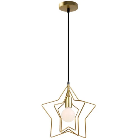 Moderna Lampada a Sospensione In Metallo, Lampada da Soffitto LED Tre Stelle per Camera da Letto Camera dei Bambini Soggiorno Cafe (Oro)