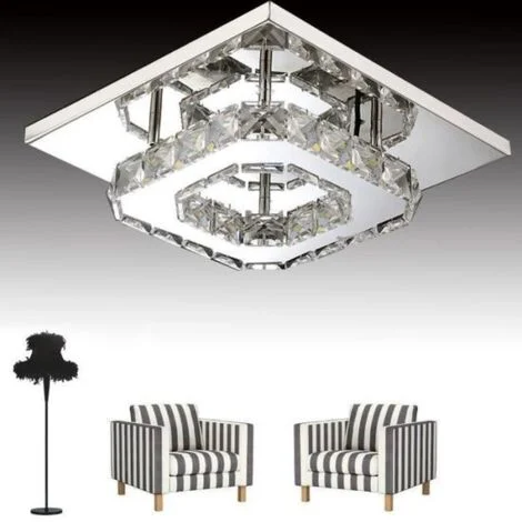 Lampadario da Soffitto LED Semi-Incasso Lampadario in Cristallo Lampada Moderna da Soffitto per Camera da Letto Sala da Pranzo Corridoio - Luce Bianca