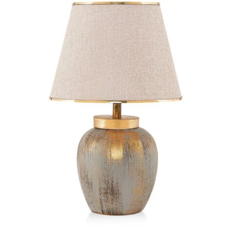 Lampada da tavolo, lampada da comodino, luce da soggiorno Lamp Cream Gold
