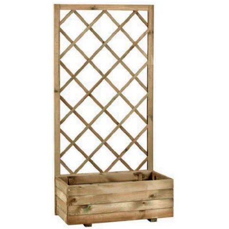 FIORIERA CON GRIGLIA PINO IMPREGNATO 70X35X140 CM