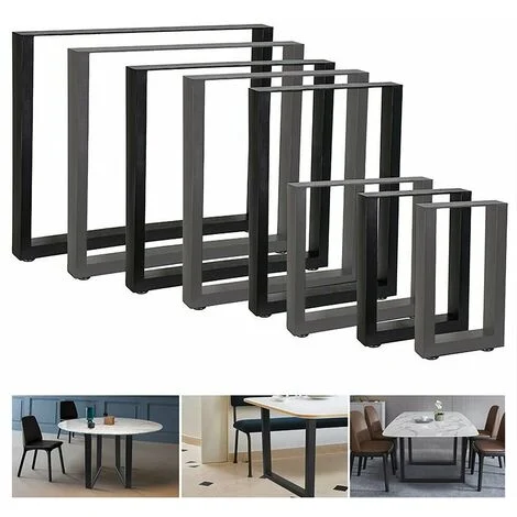 Set di 2 telai per tavolo nero 30x43 cm base tavolo carrelli portaoggetti gambe tavolo