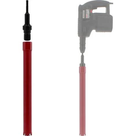 Corona diamantata Ø 44 mm con adattatore per trapano e perforatore SDS-plus