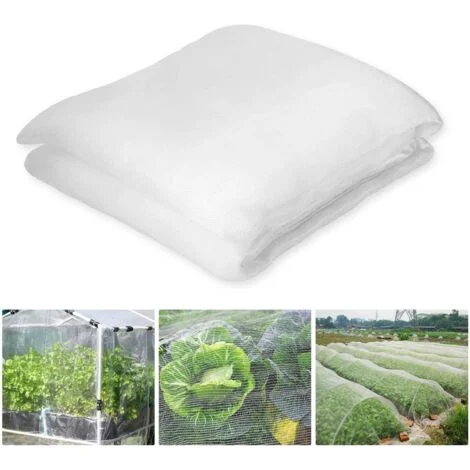 Rete anti-insetti bianca per orto 3 x 6 m, rete di protezione per orto, rete da giardino adatta per proteggere piante, fiori, ortaggi e frutta